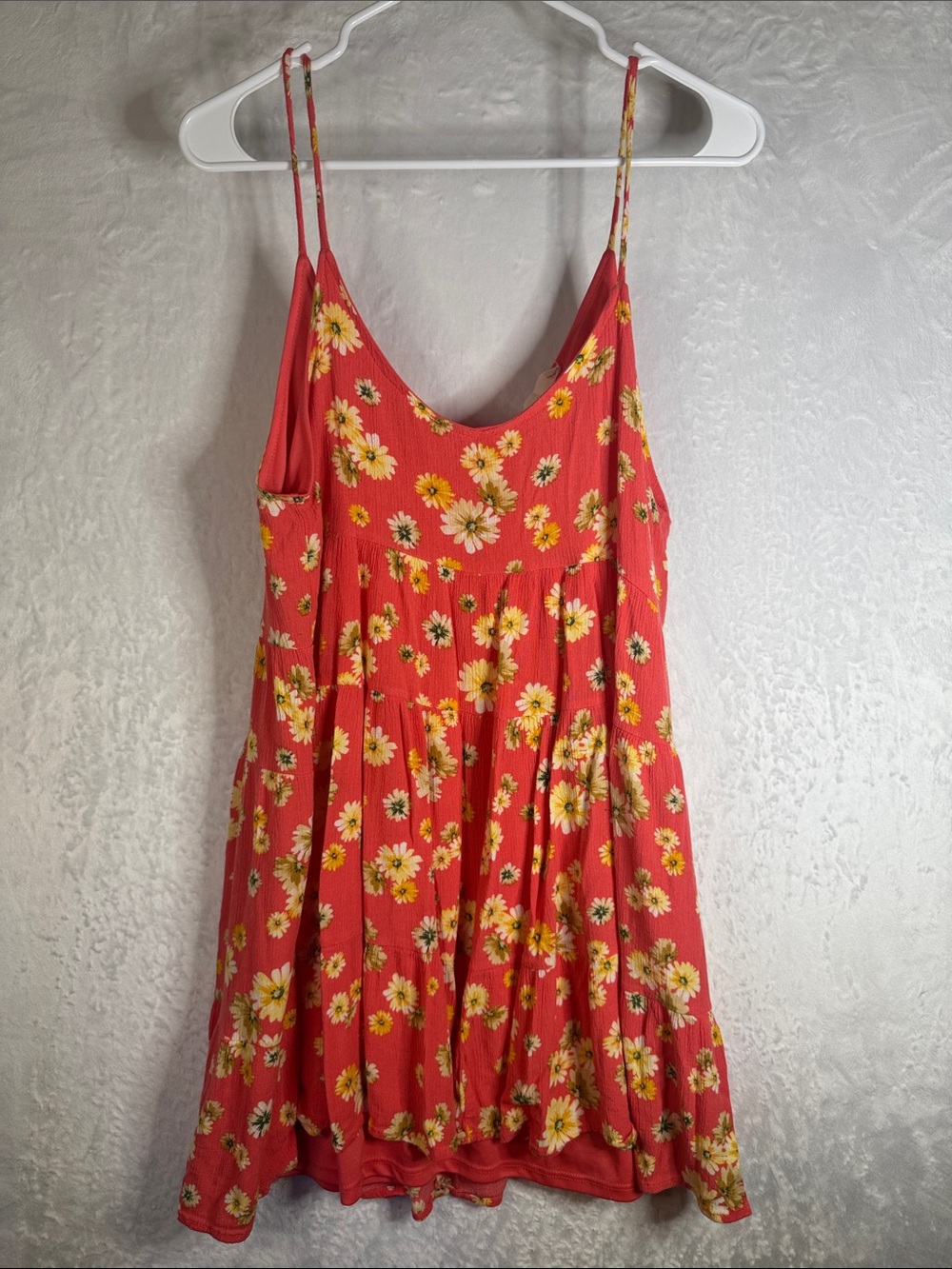 Altar'd State Medium Coral Floral Spaghetti Strap Sundress